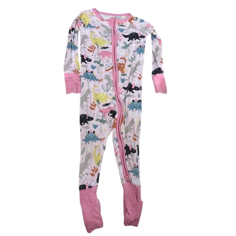Little Sleepies Baby Girl Jungle Print Footie Pajama Size 12-18 Month